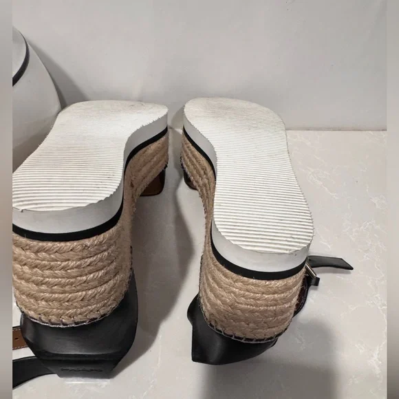 See by Chloé Glyn Flatform Espadrille Sandals. Leather Black. Women’s size 10 - Picture 9 of 9